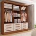 Guarda-Roupa Casal Joris 3 Portas 9 Gavetas com Espelho Cinamomo/Off White - Panorama Móveis