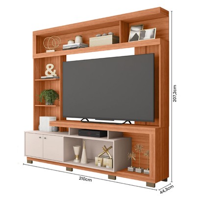 Estante para TV Até 55 Polegadas Formosa 2 Portas Freijó/Off White - Caemmun