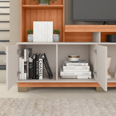 Estante para TV Até 55 Polegadas Formosa 2 Portas Freijó/Off White - Caemmun