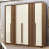 Guarda-Roupa Casal Coimbra 6 Portas 4 Gavestas Ripado 16524 Jatoba/Areia - Santos Andirá