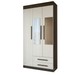 Guarda-Roupa Solteiro Sublime 3 Portas 2 Gavetas com Espelho Imbuia/Off White - Panorama Móveis