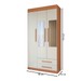 Guarda-Roupa Solteiro Sublime 3 Portas 2 Gavetas com Espelho Cinamomo/Off White - Panorama Móveis