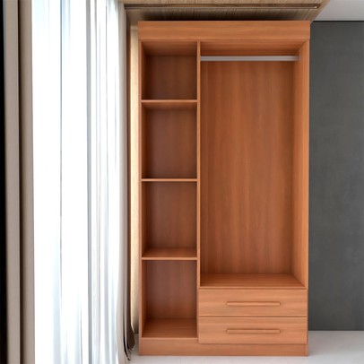 Guarda-Roupa Solteiro Sublime 3 Portas 2 Gavetas com Espelho Cinamomo - Panorama Móveis