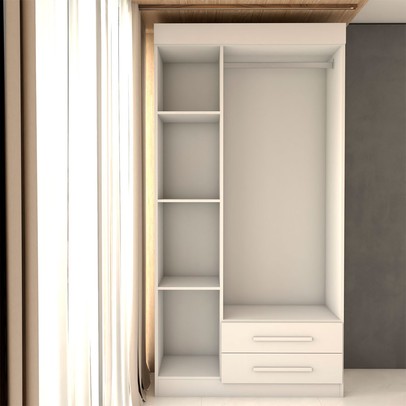 Guarda-Roupa Solteiro Sublime 3 Portas 2 Gavetas com Espelho Branco - Panorama Móveis