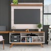 Rack com Painel para TV Até 55 Polegadas Luxe 1 Porta 1 Prataleira Off White/Freijó - Panorama Móveis