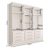 Guarda-Roupa Casal Maragogi 3 Portas 9 Gavetas com Espelho Branco - Panorama Móveis