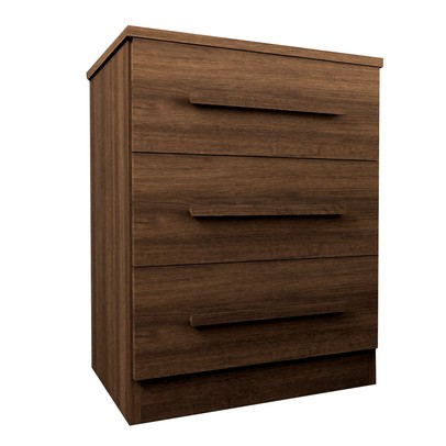 Mesa de Cabeceira Tulum com 3 Gavetas Imbuia - Panorama Móveis