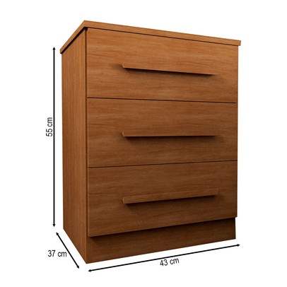 Mesa de Cabeceira Tulum com 3 Gavetas Cinamomo - Panorama Móveis