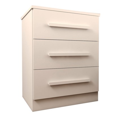 Mesa de Cabeceira Tulum com 3 Gavetas Branco - Panorama Móveis