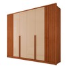 Guarda-Roupa Casal Matira 6 Portas 4 Gavetas Ripado Cinamomo/Off White - Panorama Móveis