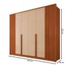 Guarda-Roupa Casal Matira 6 Portas 4 Gavetas Ripado Cinamomo/Off White - Panorama Móveis
