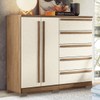 Cômoda Málaga Gold 2 Portas 5 Gavetas Jatoba/Areia - Santos Andirá