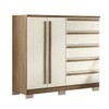 Cômoda Málaga Gold 2 Portas 5 Gavetas Jatoba/Areia - Santos Andirá