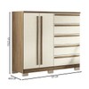 Cômoda Málaga Gold 2 Portas 5 Gavetas Jatoba/Areia - Santos Andirá