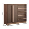 Cômoda Málaga Gold 2 Portas 5 Gavetas Wood/Terracota - Santos Andirá