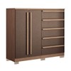 Cômoda Málaga Gold 2 Portas 5 Gavetas Wood/Terracota - Santos Andirá