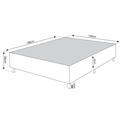 Base de Cama Box Casal Lunare Preto - Vian