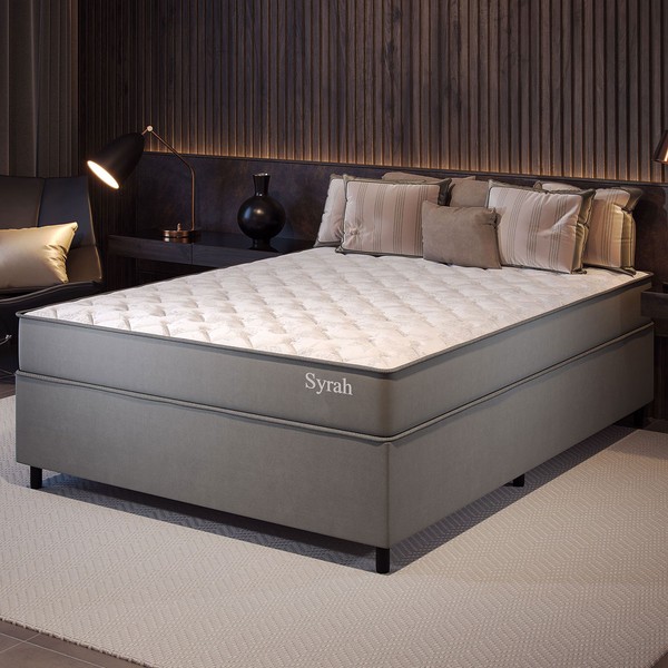 Cama Box Casal Syrah Cinza - Vian