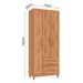 Guarda-Roupa Solteiro Sole 3 Portas 2 Gavetas Mel - Pnr Móveis