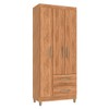 Guarda-Roupa Solteiro Sole 3 Portas 2 Gavetas Mel - Pnr Móveis