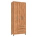 Guarda-Roupa Solteiro Sole 3 Portas 2 Gavetas Mel - Pnr Móveis