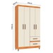 Guarda-Roupa Solteiro Dória 4 Portas 2 Gavetas Cinamomo/Off White - Pnr Móveis