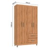 Guarda-Roupa Solteiro Dória 4 Portas 2 Gavetas Mel - Pnr Móveis