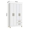 Guarda-Roupa Solteiro Dória 4 Portas 2 Gavetas Branco - Pnr Móveis