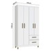 Guarda-Roupa Solteiro Dória 4 Portas 2 Gavetas Branco - Pnr Móveis