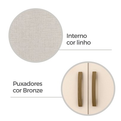 Guarda-Roupa Solteiro Essenza 6 Portas 2 Gavetas Cinamomo/Off White - Pnr Móveis