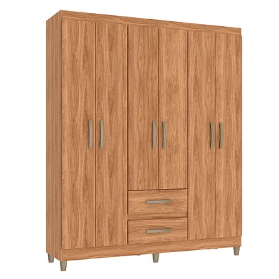 Guarda-Roupa Solteiro Essenza 6 Portas 2 Gavetas Mel - Pnr Móveis