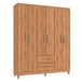Guarda-Roupa Solteiro Essenza 6 Portas 2 Gavetas Mel - Pnr Móveis