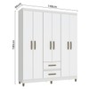 Guarda-Roupa Solteiro Essenza 6 Portas 2 Gavetas Branco - Pnr Móveis