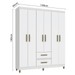 Guarda-Roupa Solteiro Essenza 6 Portas 2 Gavetas Branco - Pnr Móveis
