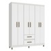 Guarda-Roupa Solteiro Essenza 6 Portas 2 Gavetas Branco - Pnr Móveis