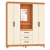 Guarda-Roupa Fiore 4 Portas 3 Gavetas Cinamomo/Off White - Pnr Móveis