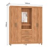 Guarda-Roupa Fiore 4 Portas 3 Gavetas Mel - Pnr Móveis