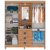 Guarda-Roupa Fiore 4 Portas 3 Gavetas Mel - Pnr Móveis