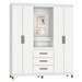 Guarda-Roupa Fiore 4 Portas 3 Gavetas Branco - Pnr Móveis