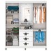 Guarda-Roupa Fiore 4 Portas 3 Gavetas Branco - Pnr Móveis