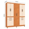 Guarda-Roupa Solteiro Basile 8 Portas 2 Gavetas Cinamomo/Off White - Pnr Móveis