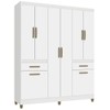 Guarda-Roupa Solteiro Basile 8 Portas 2 Gavetas Branco - Pnr Móveis