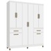Guarda-Roupa Solteiro Basile 8 Portas 2 Gavetas Branco - Pnr Móveis
