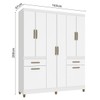 Guarda-Roupa Solteiro Basile 8 Portas 2 Gavetas Branco - Pnr Móveis