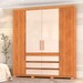 Guarda-Roupa Casal Farnese 4 Portas 6 Gavetas Cinamomo/Off White - Pnr Móveis