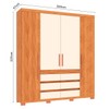 Guarda-Roupa Casal Farnese 4 Portas 6 Gavetas Cinamomo/Off White - Pnr Móveis