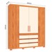 Guarda-Roupa Casal Farnese 4 Portas 6 Gavetas Cinamomo/Off White - Pnr Móveis