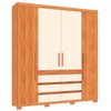 Guarda-Roupa Casal Farnese 4 Portas 6 Gavetas Cinamomo/Off White - Pnr Móveis