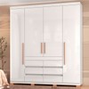 Guarda-Roupa Casal Farnese 4 Portas 6 Gavetas Branco - Pnr Móveis