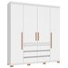 Guarda-Roupa Casal Farnese 4 Portas 6 Gavetas Branco - Pnr Móveis